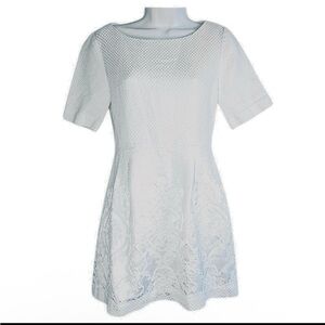 Jaspal Dress Fit and Flare Textured Bodice Floral Lace Detailed Skirt SzS Bridal